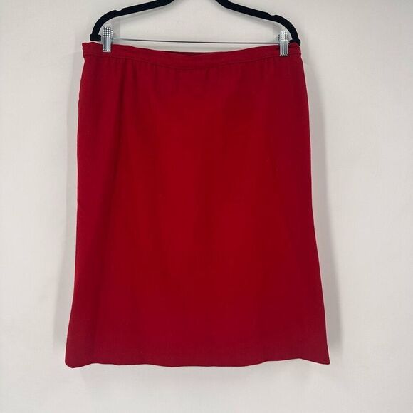 Vintage Pendleton Womens Apple Red Wool Double Breasted Blazer Skirt Set Size XL - Picture 16 of 16